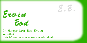 ervin bod business card